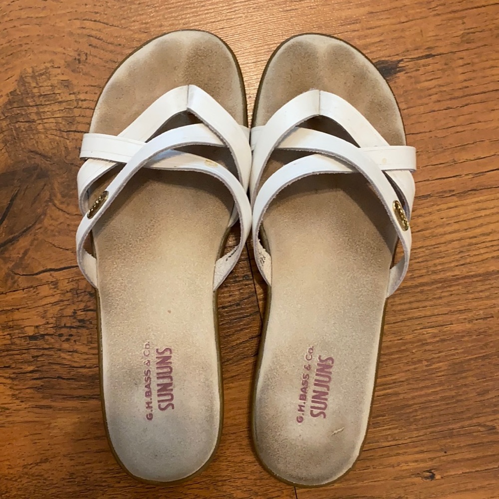 White Bass Leather Sandals 8.5